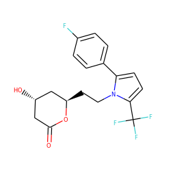 O=C1C[C@H](O)C[C@@H](CCn2c(-c3ccc(F)cc3)ccc2C(F)(F)F)O1 ZINC000026836766