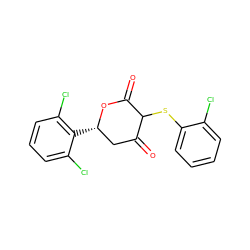 O=C1C[C@H](c2c(Cl)cccc2Cl)OC(=O)C1Sc1ccccc1Cl ZINC000299822698