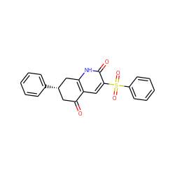 O=C1C[C@H](c2ccccc2)Cc2[nH]c(=O)c(S(=O)(=O)c3ccccc3)cc21 ZINC000103276104