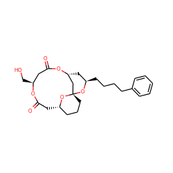 O=C1C[C@H]2CCC[C@]3(C[C@@H](C[C@@H](CCCCc4ccccc4)O3)OC(=O)C[C@H](CO)O1)O2 ZINC000064528353