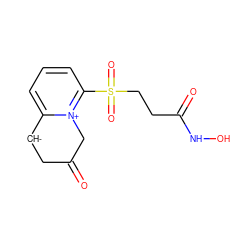 O=C1C[CH-]c2cccc(S(=O)(=O)CCC(=O)NO)[n+]2C1 ZINC000055843810