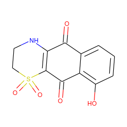 O=C1C2=C(C(=O)c3c(O)cccc31)S(=O)(=O)CCN2 ZINC000038236283