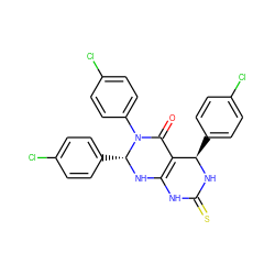 O=C1C2=C(NC(=S)N[C@@H]2c2ccc(Cl)cc2)N[C@H](c2ccc(Cl)cc2)N1c1ccc(Cl)cc1 ZINC000008672601