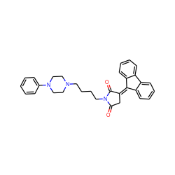 O=C1CC(=C2c3ccccc3-c3ccccc32)C(=O)N1CCCCN1CCN(c2ccccc2)CC1 ZINC000008399008