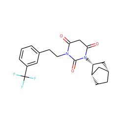 O=C1CC(=O)N([C@@H]2C[C@@H]3CC[C@H]2C3)C(=O)N1CCc1cccc(C(F)(F)F)c1 ZINC000101677927