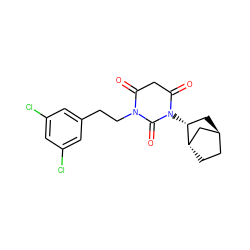 O=C1CC(=O)N([C@@H]2C[C@H]3CC[C@H]2C3)C(=O)N1CCc1cc(Cl)cc(Cl)c1 ZINC000299848398