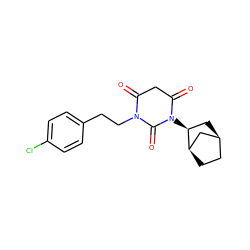 O=C1CC(=O)N([C@H]2C[C@H]3CC[C@@H]2C3)C(=O)N1CCc1ccc(Cl)cc1 ZINC000101678179