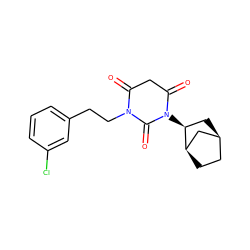 O=C1CC(=O)N([C@H]2C[C@H]3CC[C@@H]2C3)C(=O)N1CCc1cccc(Cl)c1 ZINC000101678201