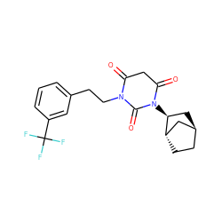 O=C1CC(=O)N([C@H]2C[C@H]3CC[C@H]2C3)C(=O)N1CCc1cccc(C(F)(F)F)c1 ZINC000299849080