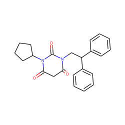 O=C1CC(=O)N(C2CCCC2)C(=O)N1CC(c1ccccc1)c1ccccc1 ZINC000101678050