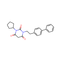 O=C1CC(=O)N(C2CCCC2)C(=O)N1CCc1ccc(-c2ccccc2)cc1 ZINC000101678042