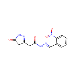 O=C1CC(CC(=O)N/N=C/c2ccccc2[N+](=O)[O-])=NN1 ZINC000100547255