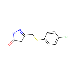 O=C1CC(CSc2ccc(Cl)cc2)=NN1 ZINC000100127867