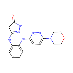 O=C1CC(Nc2ccccc2Nc2ccc(N3CCOCC3)nn2)=NN1 ZINC000169310448