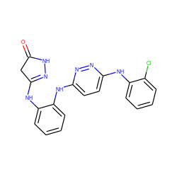 O=C1CC(Nc2ccccc2Nc2ccc(Nc3ccccc3Cl)nn2)=NN1 ZINC000169310449