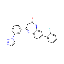 O=C1CC(c2cccc(-n3ccnn3)c2)=Nc2ccc(-c3ccccc3F)cc2N1 ZINC000101150489