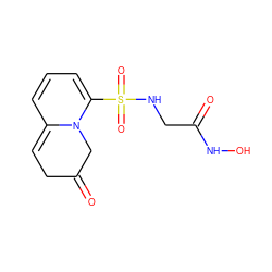 O=C1CC=C2C=CC=C(S(=O)(=O)NCC(=O)NO)N2C1 ZINC000055685113