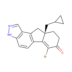 O=C1CC[C@@]2(CC3CC3)Cc3c(ccc4[nH]ncc34)C2=C1Br ZINC000034633796