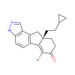 O=C1CC[C@@]2(CCC3CC3)Cc3c(ccc4[nH]ncc34)C2=C1Br ZINC000034633808