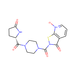 O=C1CC[C@@H](C(=O)N2CCN(C(=O)n3sc4c(ccc[n+]4[O-])c3=O)CC2)N1 ZINC000223621080