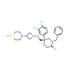 O=C1CC[C@](CCN2CC(N3CC[S+]([O-])CC3)C2)(c2ccc(Cl)c(Cl)c2)CN1Cc1ccccc1 ZINC000027626052