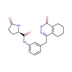 O=C1CC[C@H](C(=O)Nc2cccc(Cc3n[nH]c(=O)c4c3CCCC4)c2)N1 ZINC000167190021