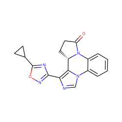 O=C1CC[C@H]2c3c(-c4noc(C5CC5)n4)ncn3-c3ccccc3N12 ZINC000000018104