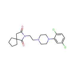 O=C1CC2(CCCC2)C(=O)N1CCN1CCN(c2cc(Cl)ccc2Cl)CC1 ZINC000013560185