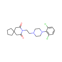 O=C1CC2(CCCC2)CC(=O)N1CCN1CCN(c2c(Cl)cccc2Cl)CC1 ZINC000013560128