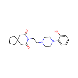 O=C1CC2(CCCC2)CC(=O)N1CCN1CCN(c2ccccc2O)CC1 ZINC000013560114