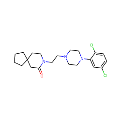 O=C1CC2(CCCC2)CCN1CCN1CCN(c2cc(Cl)ccc2Cl)CC1 ZINC000053113504