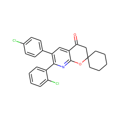 O=C1CC2(CCCCC2)Oc2nc(-c3ccccc3Cl)c(-c3ccc(Cl)cc3)cc21 ZINC000049112383