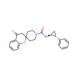 O=C1CC2(CCN(C(=O)N[C@H]3C[C@@H]3c3ccccc3)CC2)Oc2ccccc21 ZINC000040952819