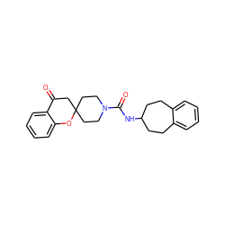 O=C1CC2(CCN(C(=O)NC3CCc4ccccc4CC3)CC2)Oc2ccccc21 ZINC000042887712