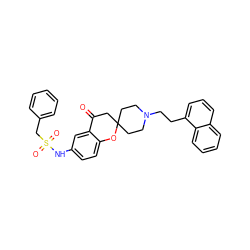 O=C1CC2(CCN(CCc3cccc4ccccc34)CC2)Oc2ccc(NS(=O)(=O)Cc3ccccc3)cc21 ZINC000026745327