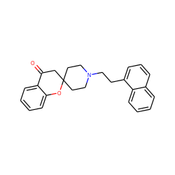 O=C1CC2(CCN(CCc3cccc4ccccc34)CC2)Oc2ccccc21 ZINC000026745318