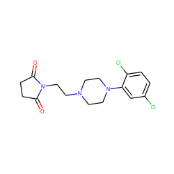 O=C1CCC(=O)N1CCN1CCN(c2cc(Cl)ccc2Cl)CC1 ZINC000013560178