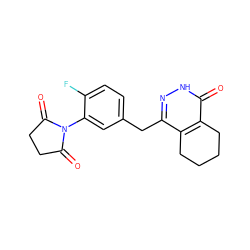 O=C1CCC(=O)N1c1cc(Cc2n[nH]c(=O)c3c2CCCC3)ccc1F ZINC000043197133