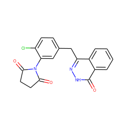 O=C1CCC(=O)N1c1cc(Cc2n[nH]c(=O)c3ccccc23)ccc1Cl ZINC000028524858