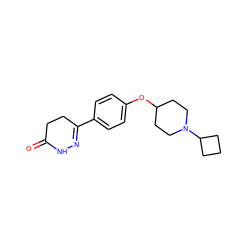 O=C1CCC(c2ccc(OC3CCN(C4CCC4)CC3)cc2)=NN1 ZINC000082151077