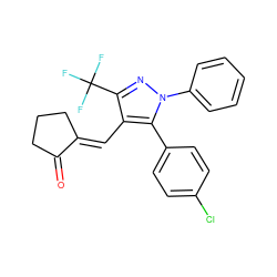 O=C1CCC/C1=C\c1c(C(F)(F)F)nn(-c2ccccc2)c1-c1ccc(Cl)cc1 ZINC000071341092