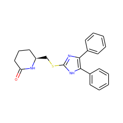 O=C1CCC[C@@H](CSc2nc(-c3ccccc3)c(-c3ccccc3)[nH]2)N1 ZINC000013730574