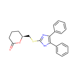 O=C1CCC[C@@H](CSc2nc(-c3ccccc3)c(-c3ccccc3)[nH]2)O1 ZINC000013730568