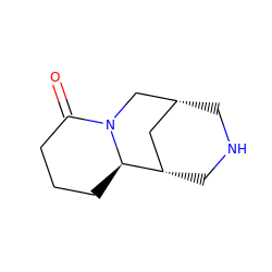 O=C1CCC[C@@H]2[C@H]3CNC[C@H](C3)CN12 ZINC000028537566