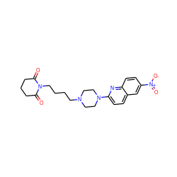 O=C1CCCC(=O)N1CCCCN1CCN(c2ccc3cc([N+](=O)[O-])ccc3n2)CC1 ZINC000073198515