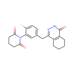 O=C1CCCC(=O)N1c1cc(Cc2n[nH]c(=O)c3c2CCCC3)ccc1F ZINC000043197137