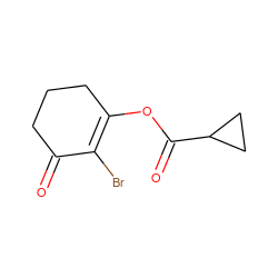 O=C1CCCC(OC(=O)C2CC2)=C1Br ZINC000013836348