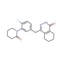 O=C1CCCCN1c1cc(Cc2n[nH]c(=O)c3c2CCCC3)ccc1F ZINC000139738907