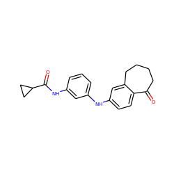 O=C1CCCCc2cc(Nc3cccc(NC(=O)C4CC4)c3)ccc21 ZINC000095573352