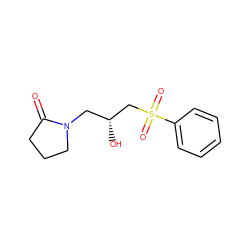 O=C1CCCN1C[C@@H](O)CS(=O)(=O)c1ccccc1 ZINC000000074887